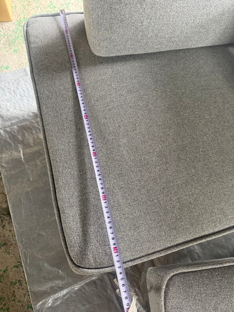 ポケットコイル ソファー グレー コンパクト