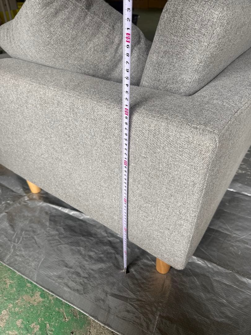 ポケットコイル ソファー グレー コンパクト