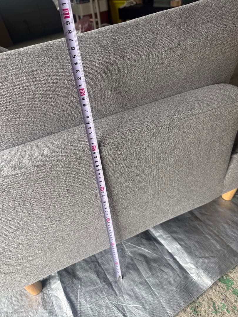 ポケットコイル ソファー グレー コンパクト