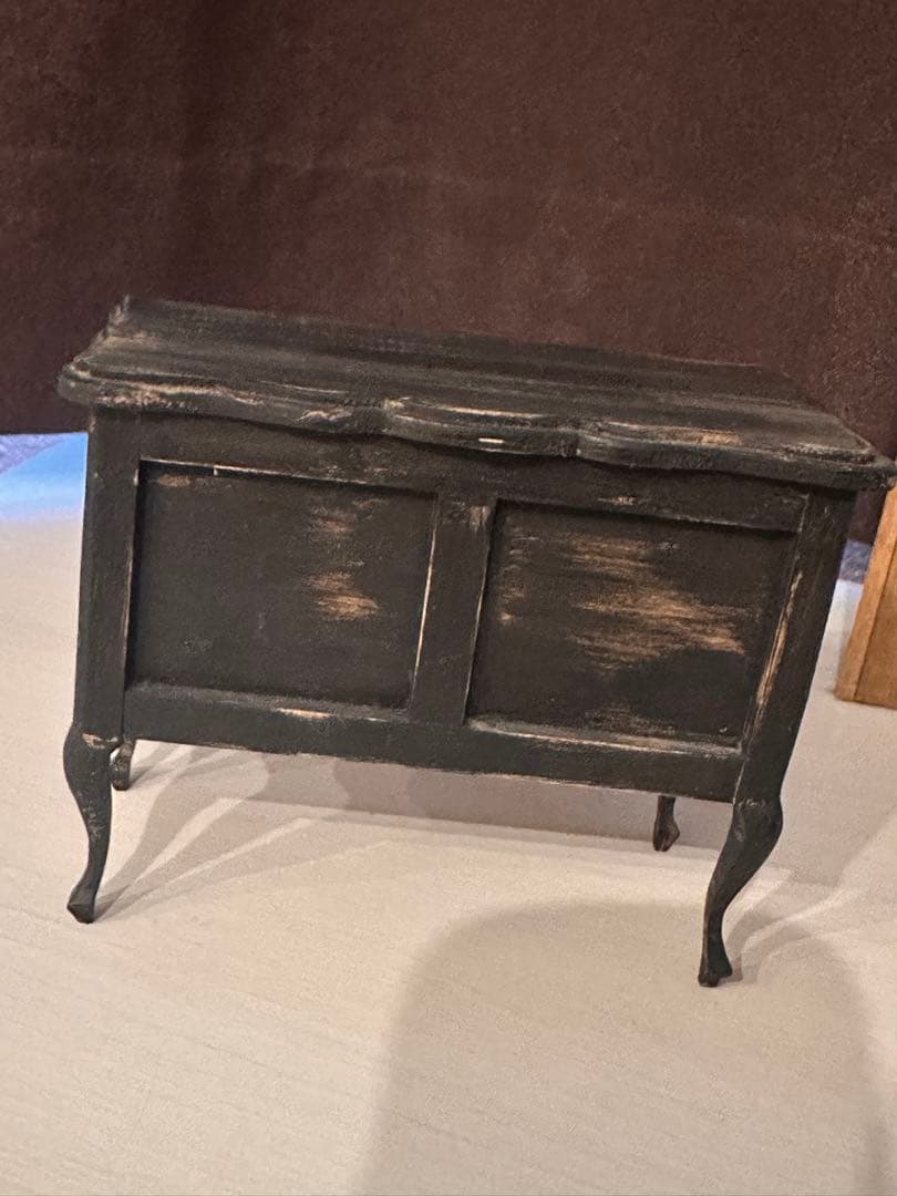 作家さま　1/6 ミニチュア猫脚チェスト◆ブラック