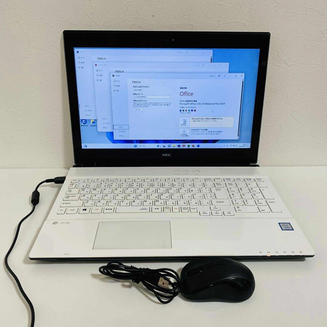 Y808 NECノートパソコンSSD第7世代 Windows11オフィス付き