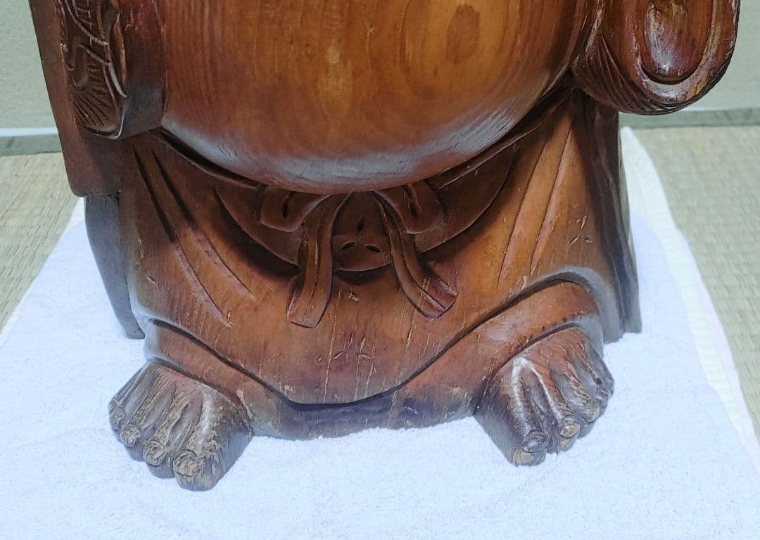 骨董品 布袋さん 木彫り 彫刻　像　置物