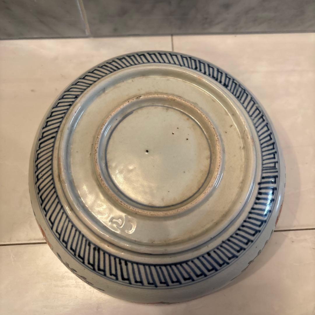 江戸後期 古伊万里 鹿が佇む姿や幾何学模様が芸術的な金彩ふんだんのボウル