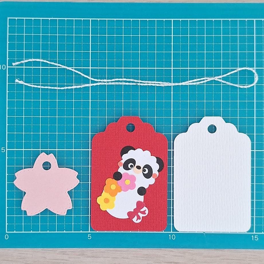 メッセージカード　桜付きアニマル花束タグNO.1 、ありがとうNO.1