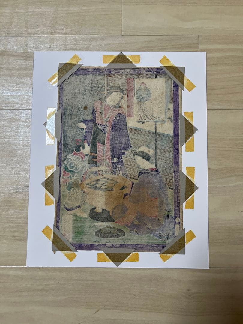 浮世絵 版画 真作 落合芳幾 よし原十二ヶ月 税月 紅髯楼大井 時代 花魁 錦絵