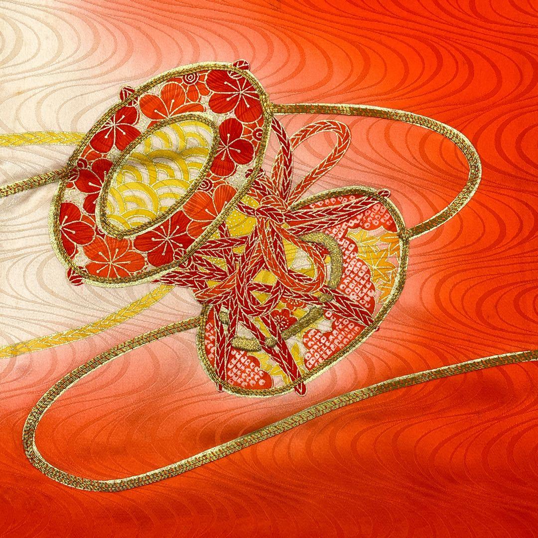 ◎mk-1007　七五三　女の子　着物・襦袢セット　7歳　金駒刺繍　　2-16