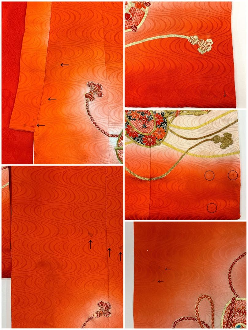 ◎mk-1007　七五三　女の子　着物・襦袢セット　7歳　金駒刺繍　　2-16