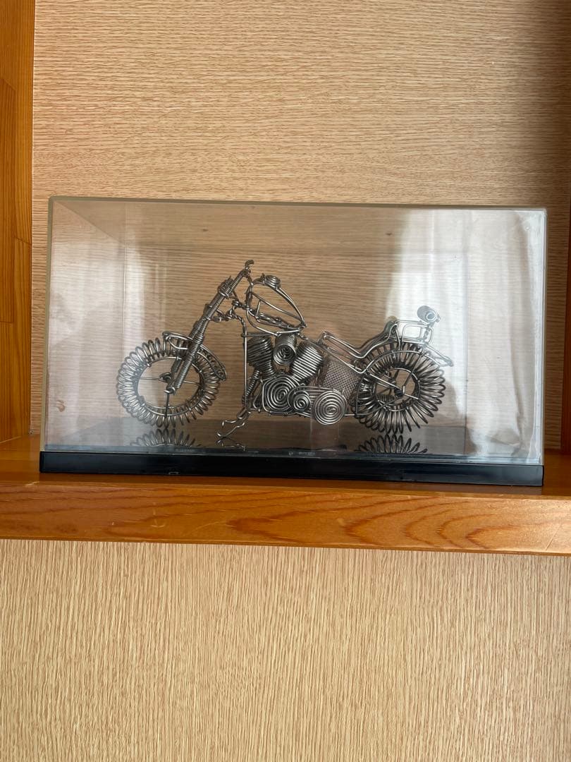 ワイヤー製 バイクオブジェ シルバー