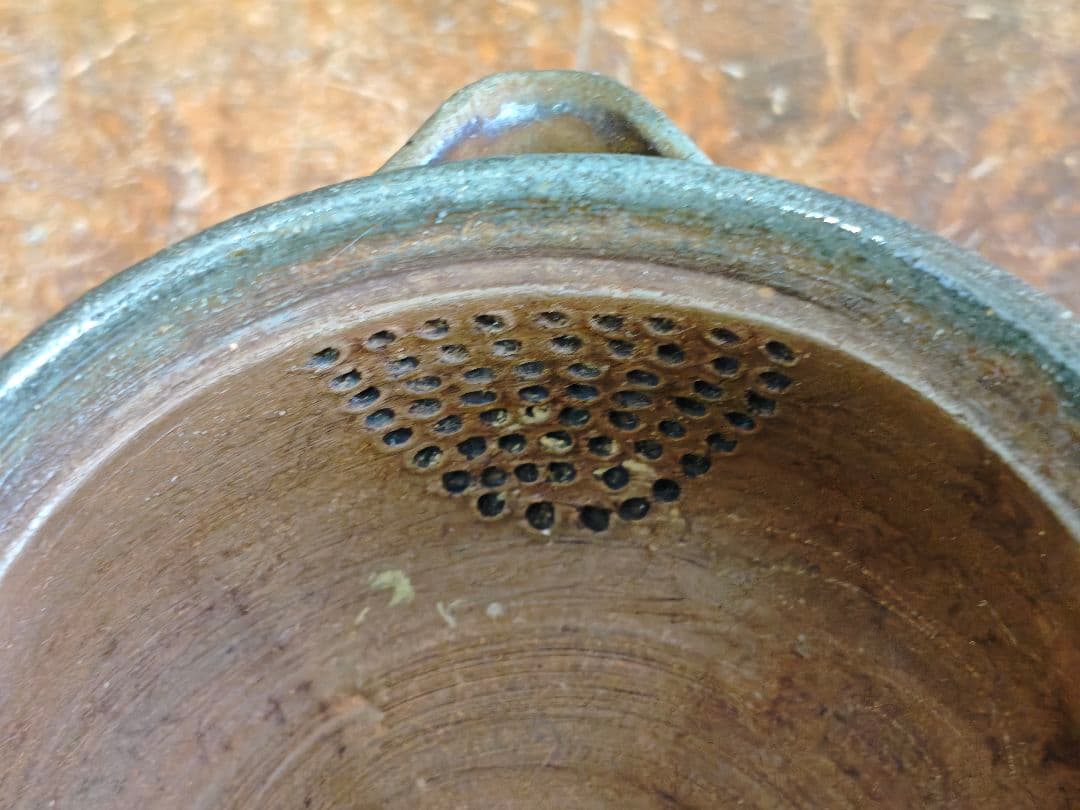 A122【作家物】青備前 宝瓶 霊芝 急須 茶道具 寛山作