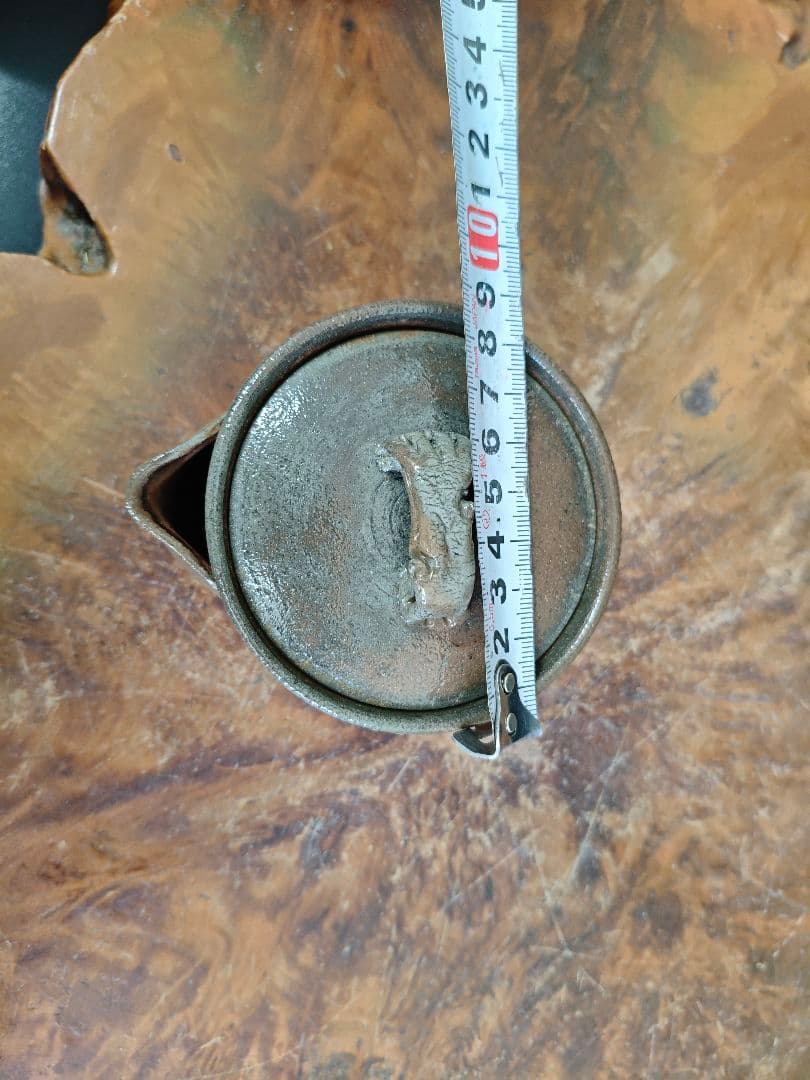 A122【作家物】青備前 宝瓶 霊芝 急須 茶道具 寛山作