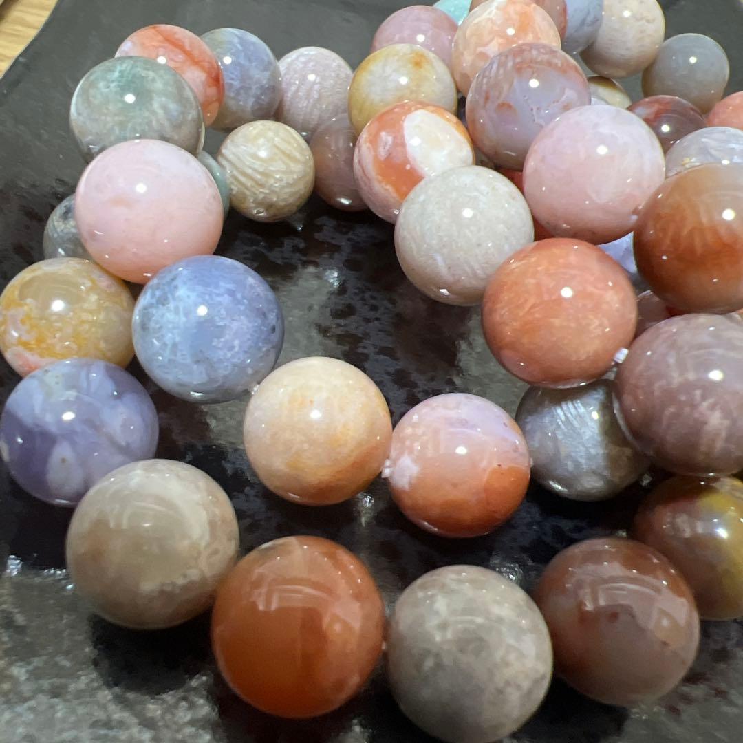 「C6206」5A珊瑚の化石　フォッシルコーラル　12mm 1連