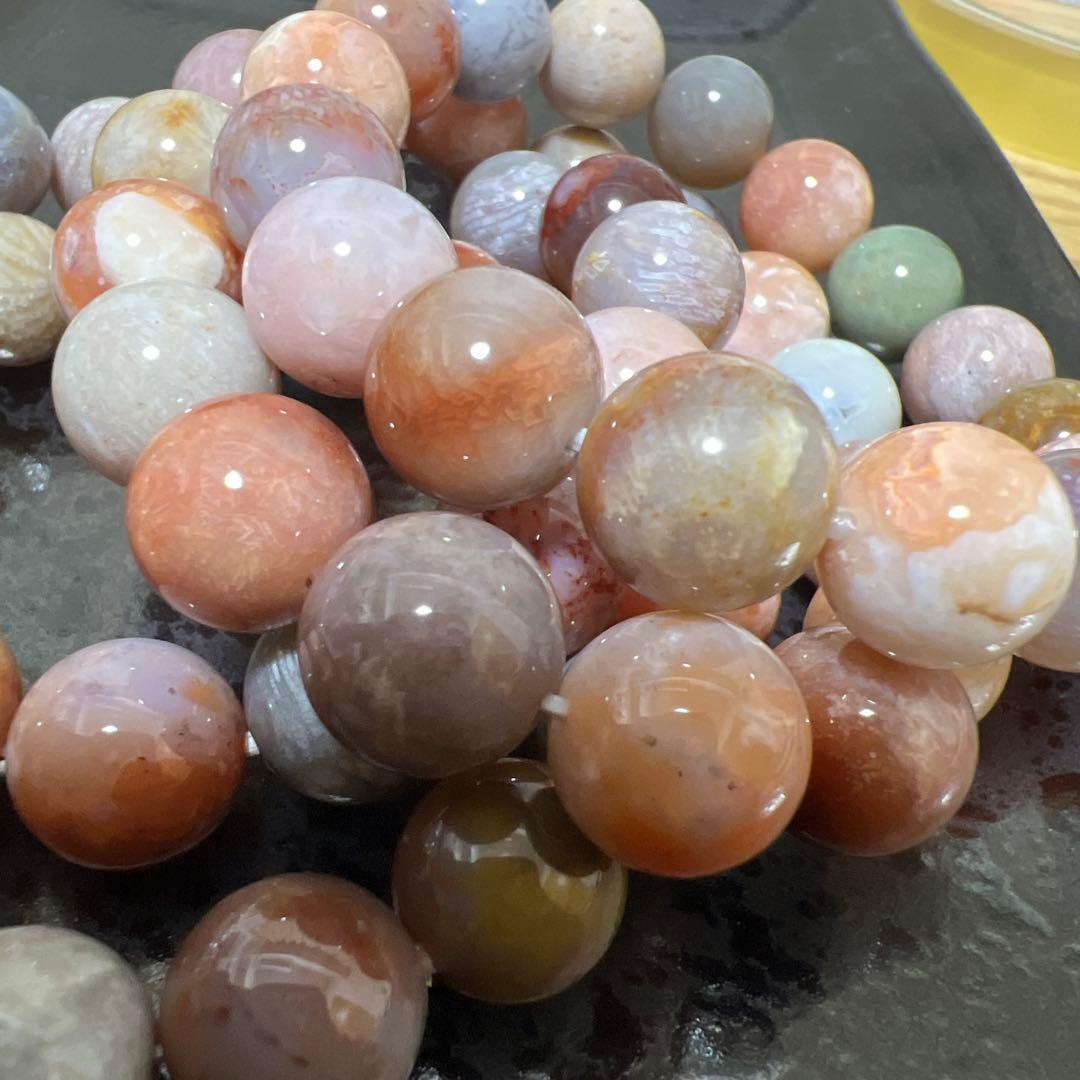 「C6206」5A珊瑚の化石　フォッシルコーラル　12mm 1連