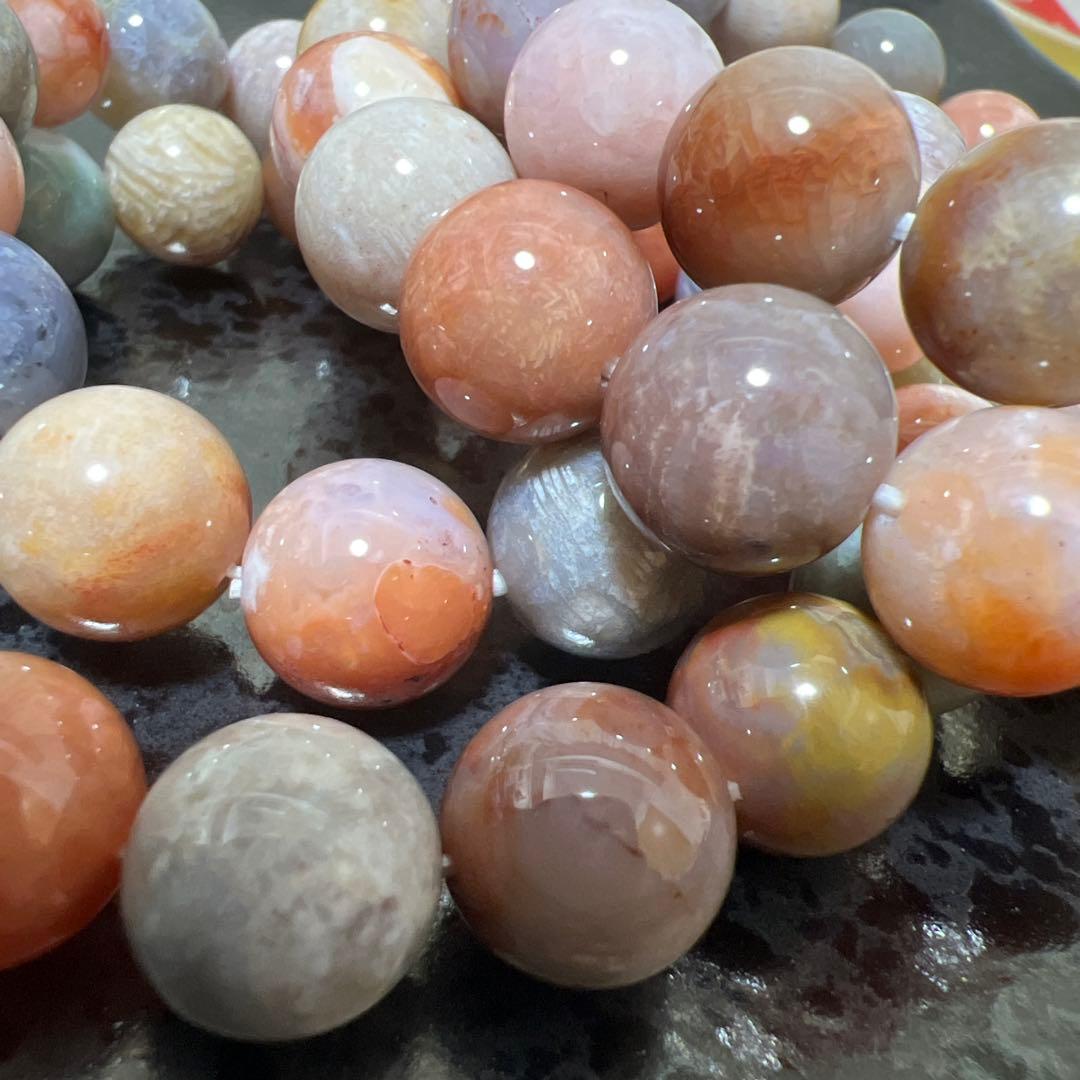 「C6206」5A珊瑚の化石　フォッシルコーラル　12mm 1連