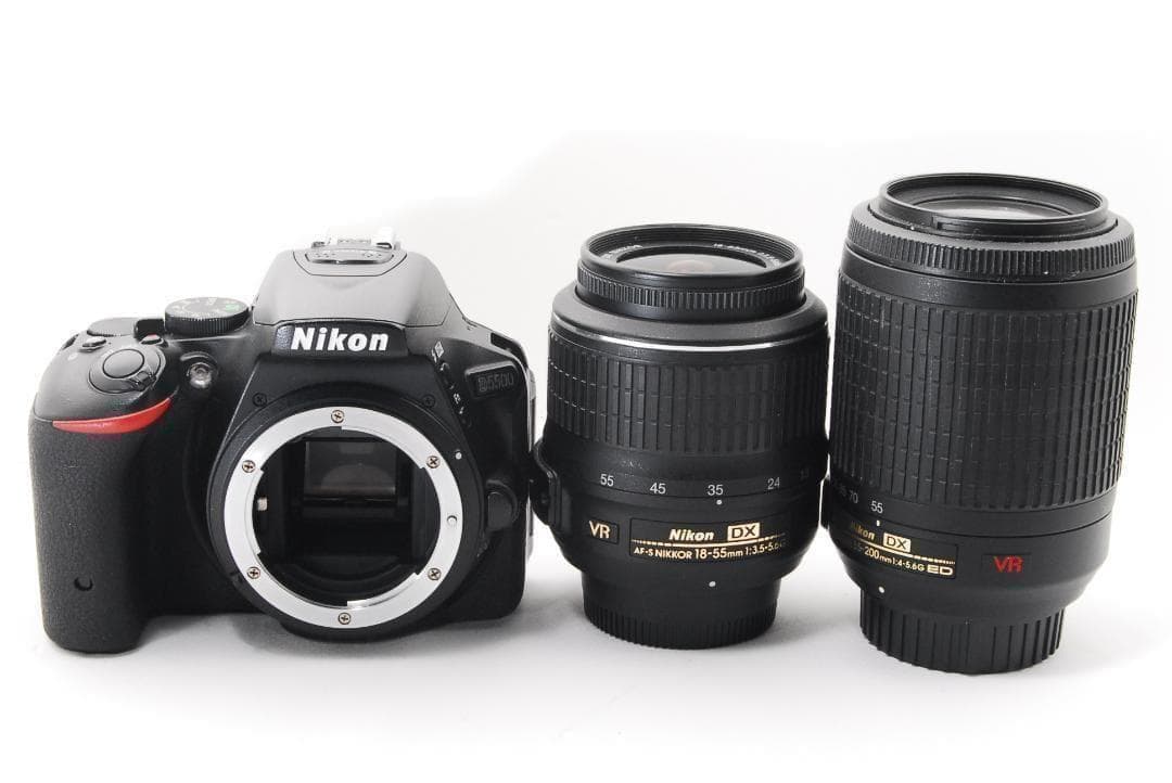 Nikon D5500 ダブルレンズセット 一眼レフカメラ スマホ転送機能搭載