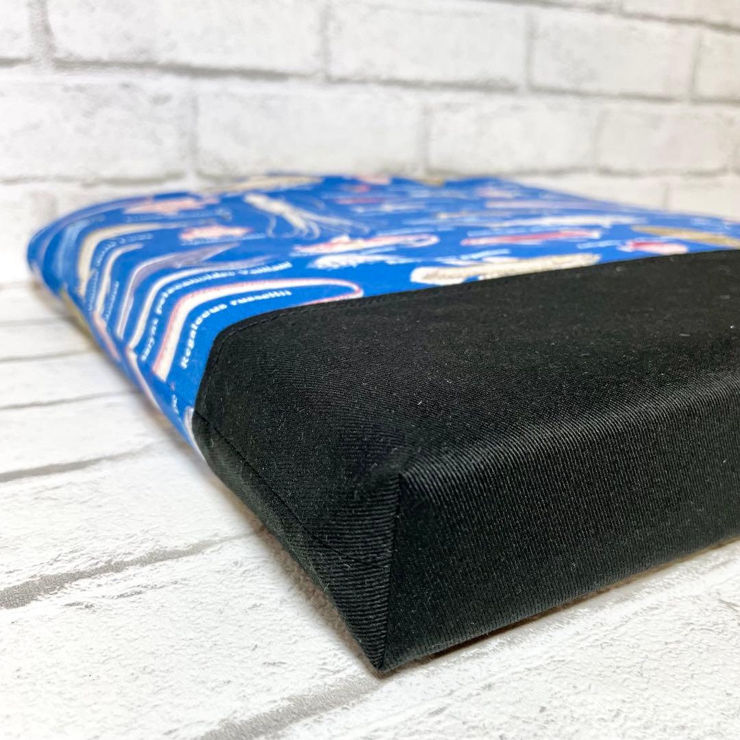 深海魚(ブルー)×黒　入園入学グッズ5点セット/裏地キルティング　ハンドメイド