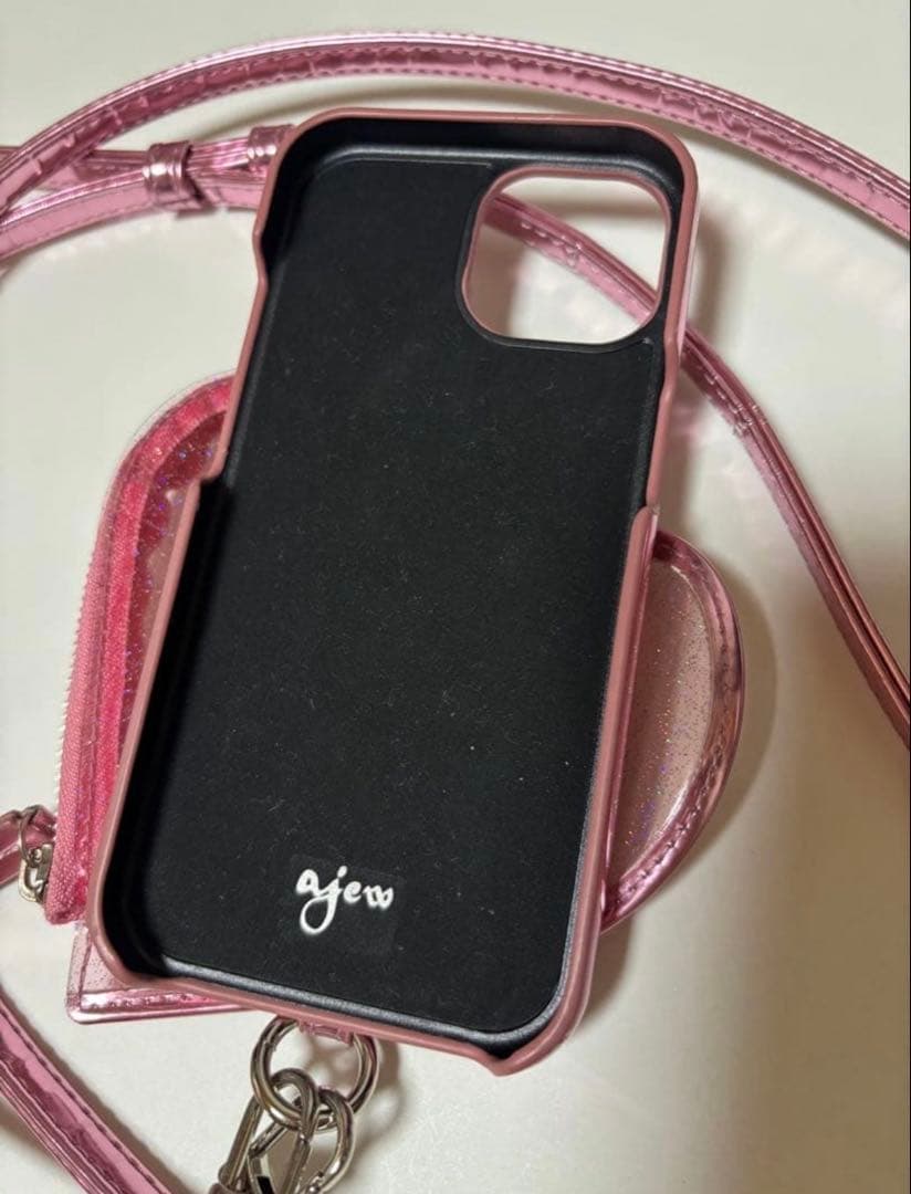 【美品】ajew ハートプラネットポケットiPhone15ケース
