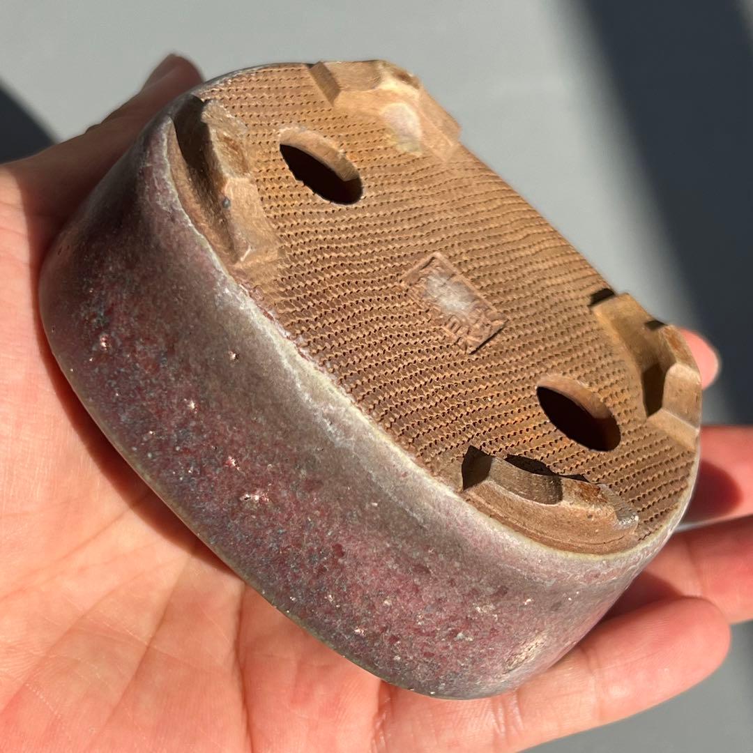 631.平安虹泉2点 長方 桃花泥 小品盆栽 盆栽鉢 9.3*8.2*3.6cm