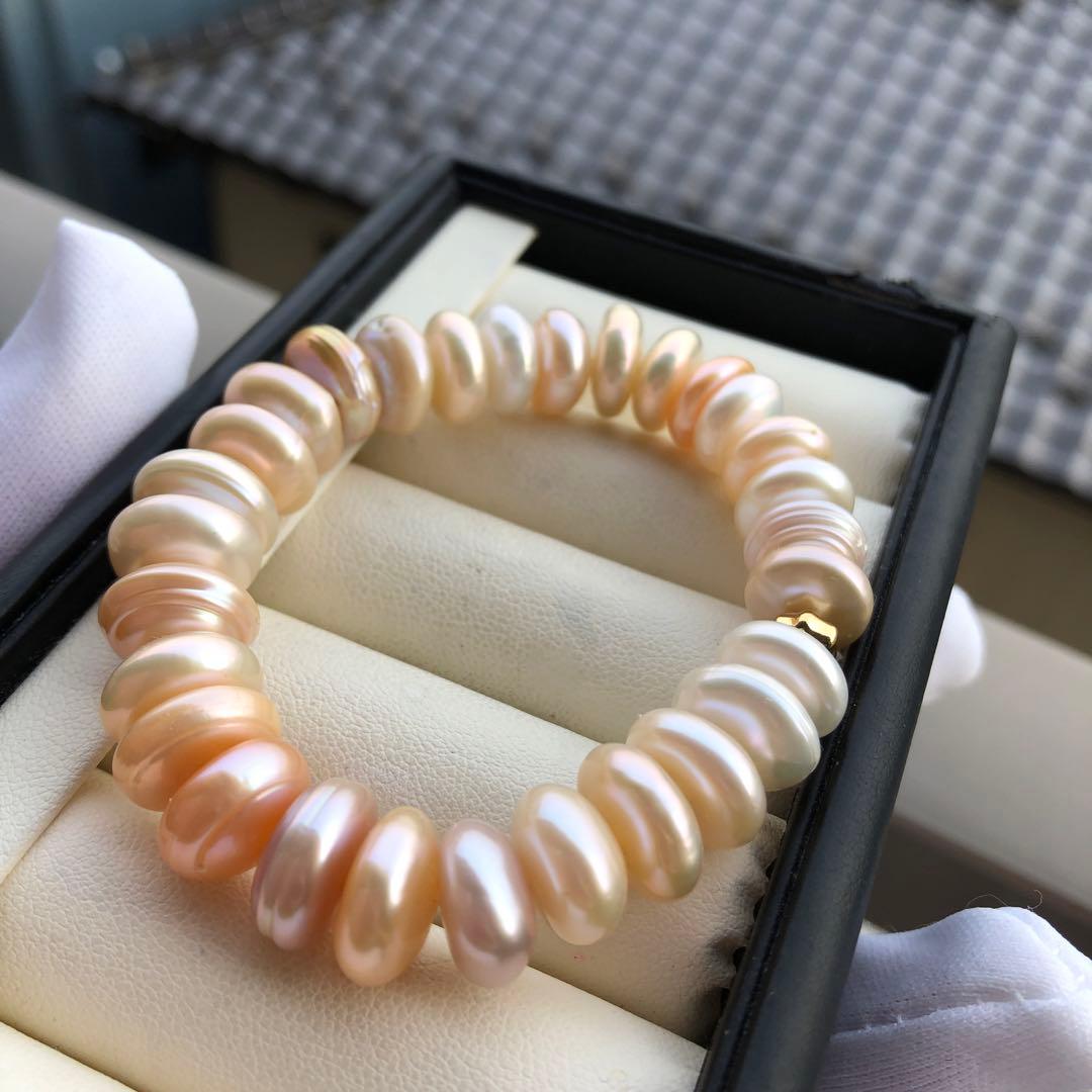 本真珠　淡水バロックパール　ブレスレットMR57　ゴムタイプ