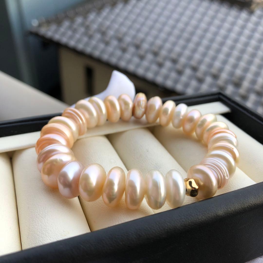 本真珠　淡水バロックパール　ブレスレットMR57　ゴムタイプ