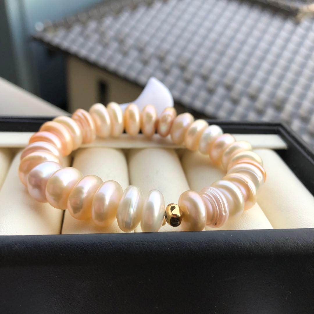 本真珠　淡水バロックパール　ブレスレットMR57　ゴムタイプ