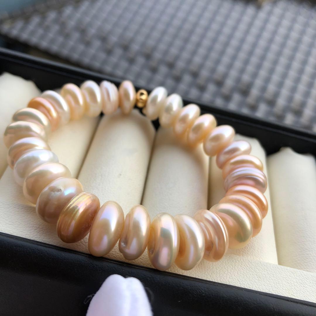 本真珠　淡水バロックパール　ブレスレットMR57　ゴムタイプ
