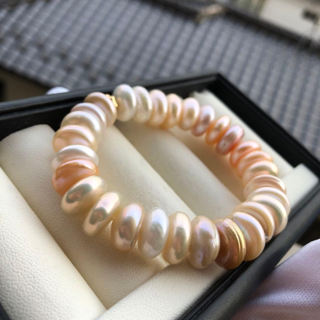 本真珠　淡水バロックパール　ブレスレットMR57　ゴムタイプ