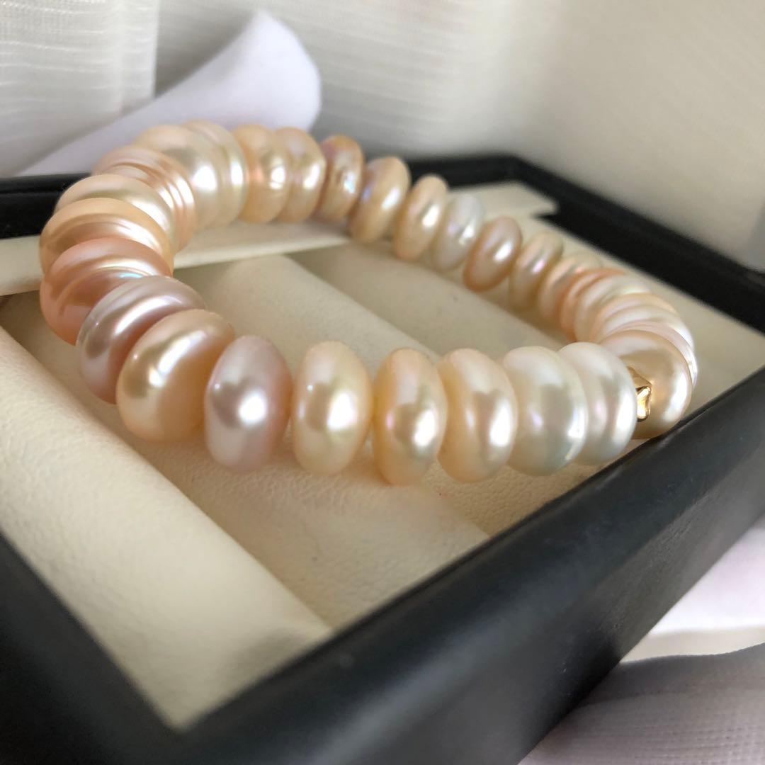 本真珠　淡水バロックパール　ブレスレットMR57　ゴムタイプ