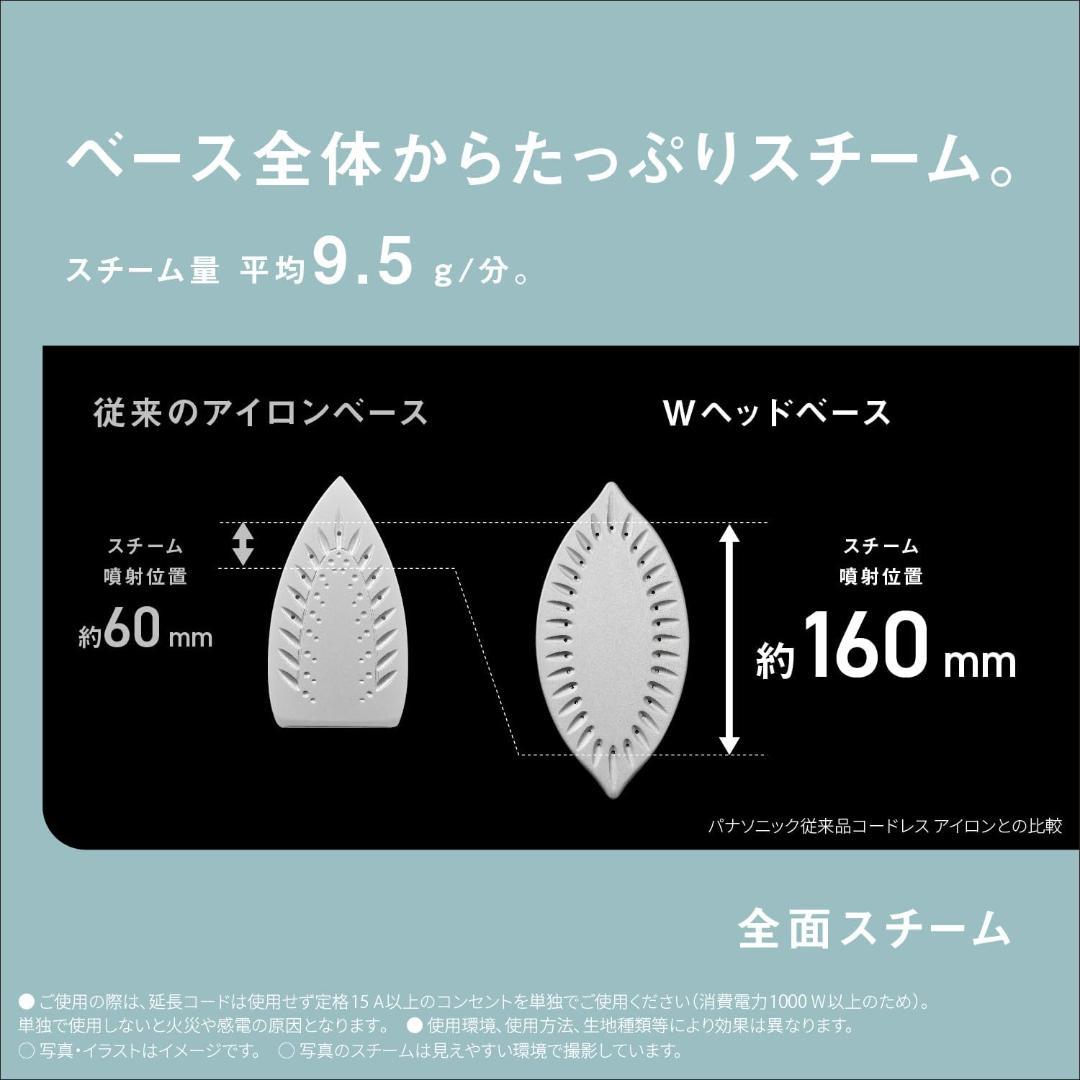 パナソニック コードレススチーム Wヘッドアイロン　-WL408-W