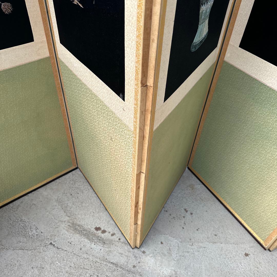 ら*ぱ様 韓国 刺繍の特大屏風 幅約3m 8連 衝立 パーテーション 伝統工芸