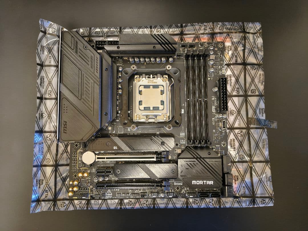 マザーボード Ryzen7 9800X3D+MSI MAG B650M MORTAR WIFI