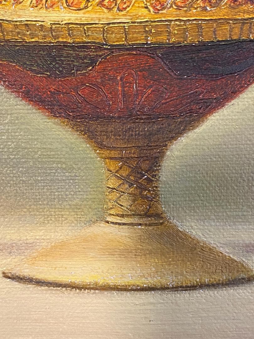 「真作」熊川昭典「野の花」静物画　油彩画　額装　サイン有り　F4号