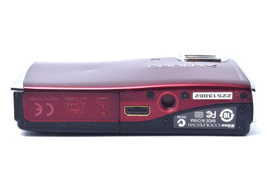 ニコン　Nikon COOLPIX S51 レッド オールドコンデジ ケース付