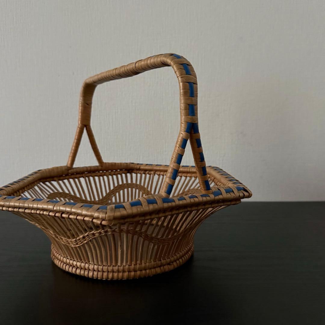 フランス　パニエ　ブルー　六角形