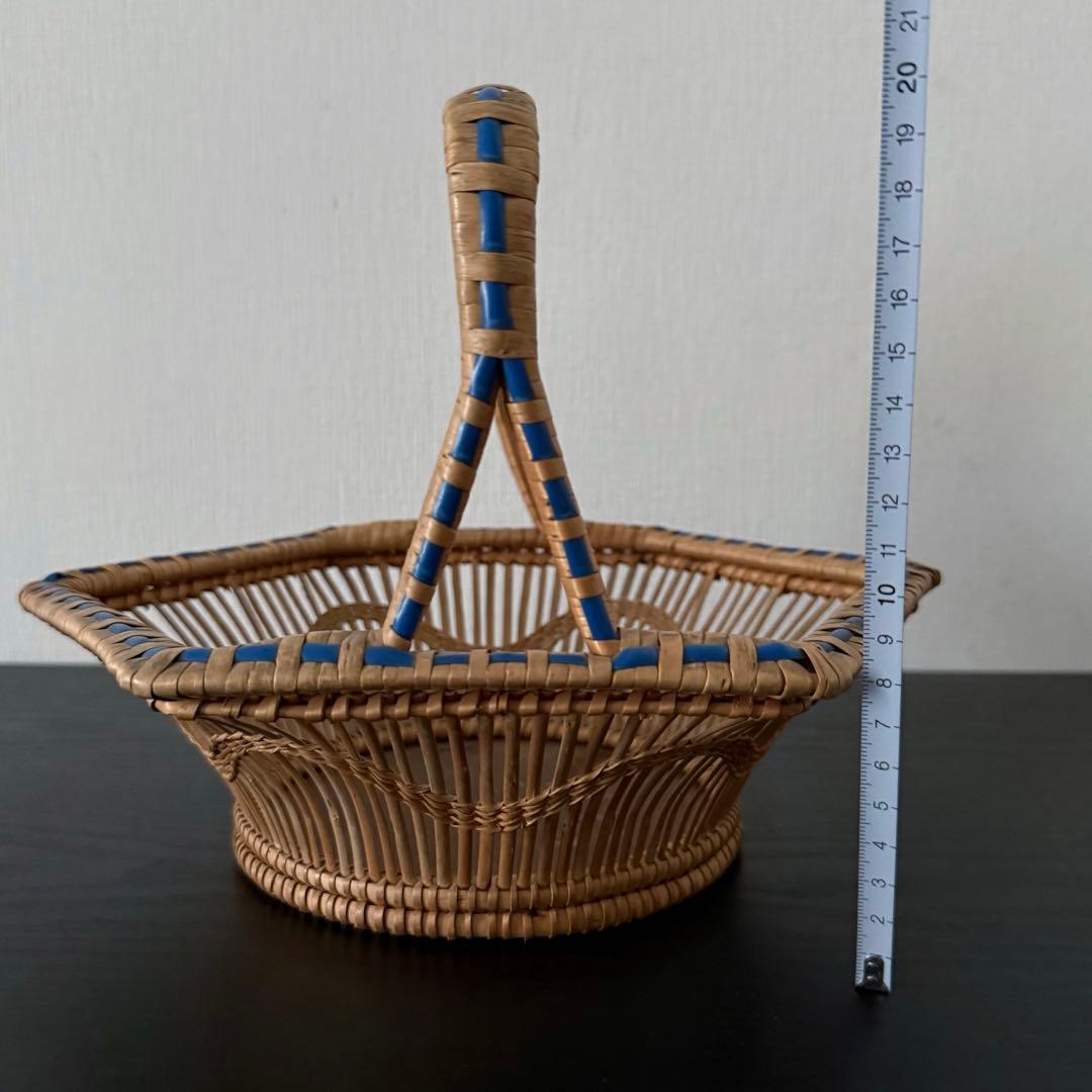 フランス　パニエ　ブルー　六角形