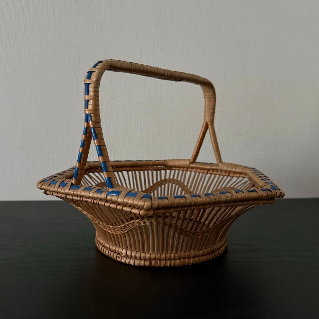 フランス　パニエ　ブルー　六角形