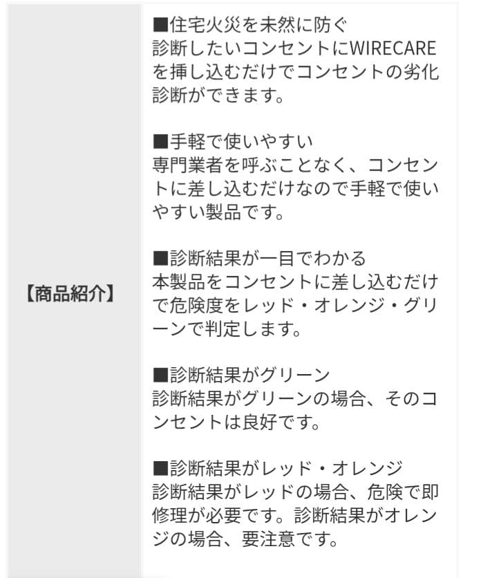 コンセントチェッカー WIRE CARE　ワイヤーケア