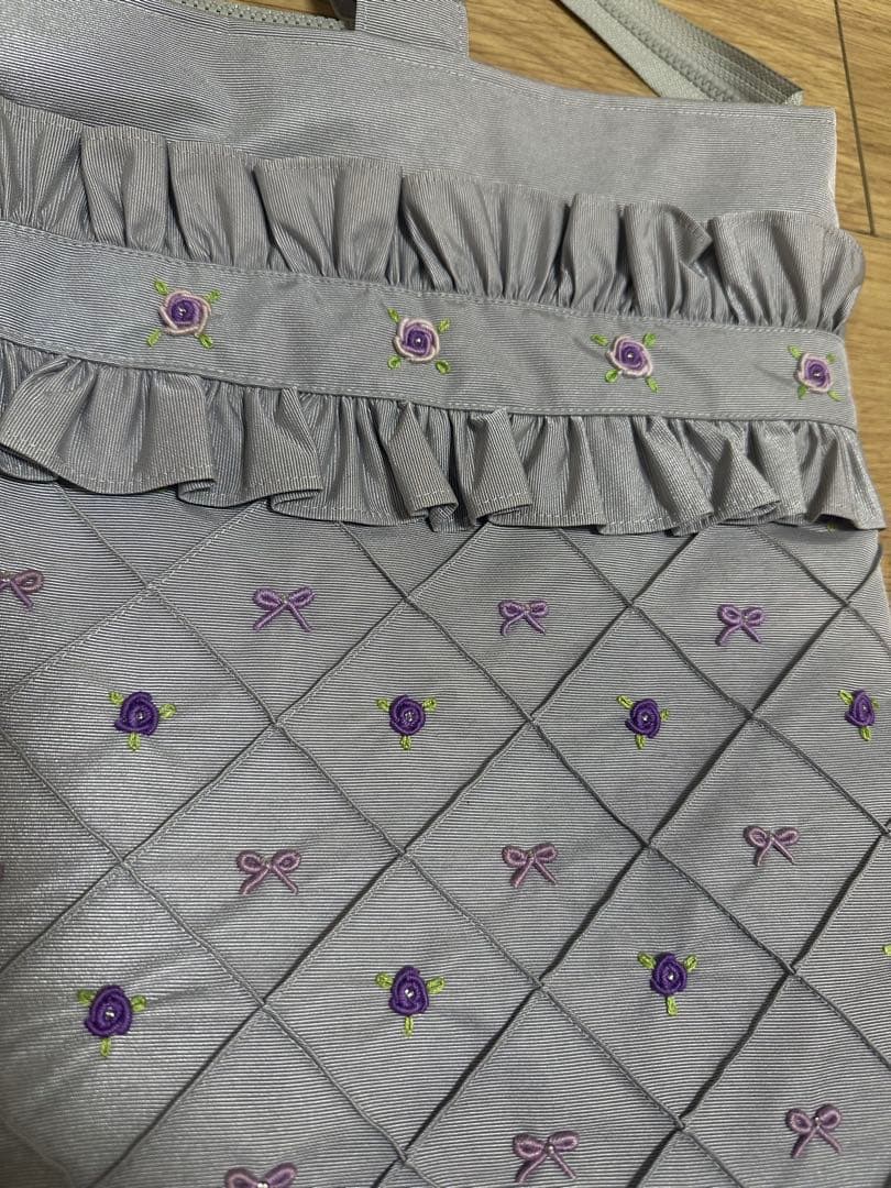 ハンドメイド　刺繍　ショルダー　バッグ　グログラン