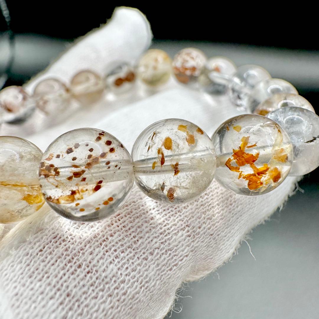 ライモナイトマーカサイトインクォーツ　ブレスレット