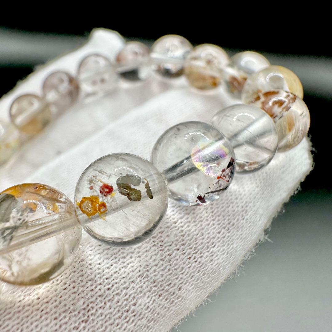 ライモナイトマーカサイトインクォーツ　ブレスレット