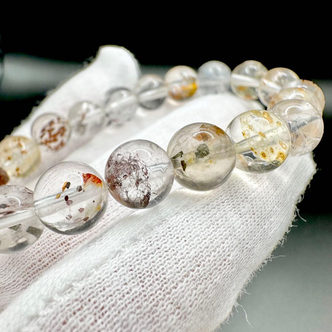 ライモナイトマーカサイトインクォーツ　ブレスレット