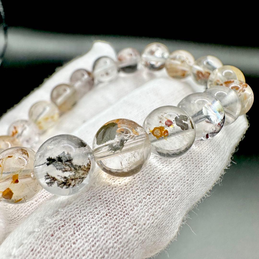 ライモナイトマーカサイトインクォーツ　ブレスレット