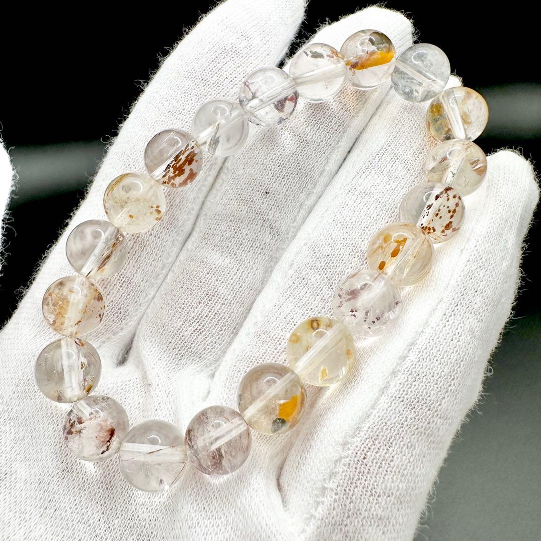 ライモナイトマーカサイトインクォーツ　ブレスレット