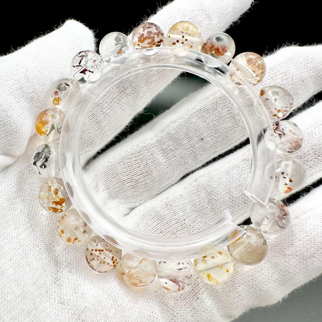 ライモナイトマーカサイトインクォーツ　ブレスレット