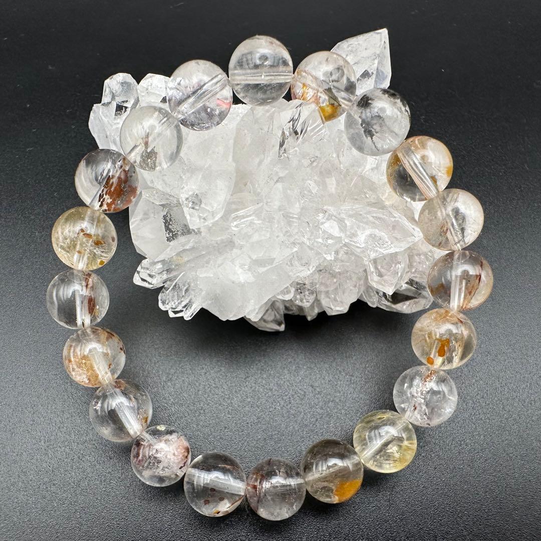 ライモナイトマーカサイトインクォーツ　ブレスレット