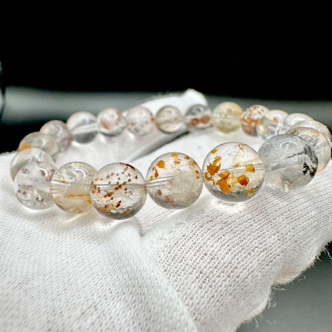 ライモナイトマーカサイトインクォーツ　ブレスレット