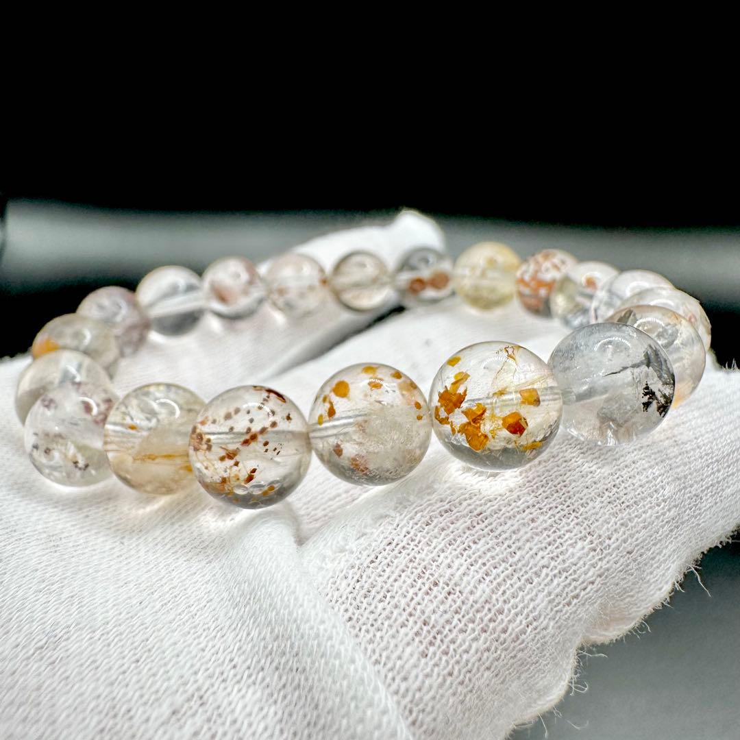 ライモナイトマーカサイトインクォーツ　ブレスレット