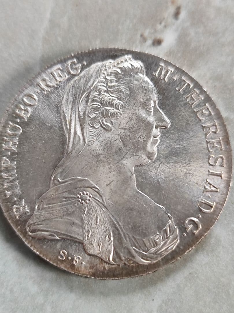 1780年　オーストリア　マリアテレジア　ターラー銀貨　返品保証