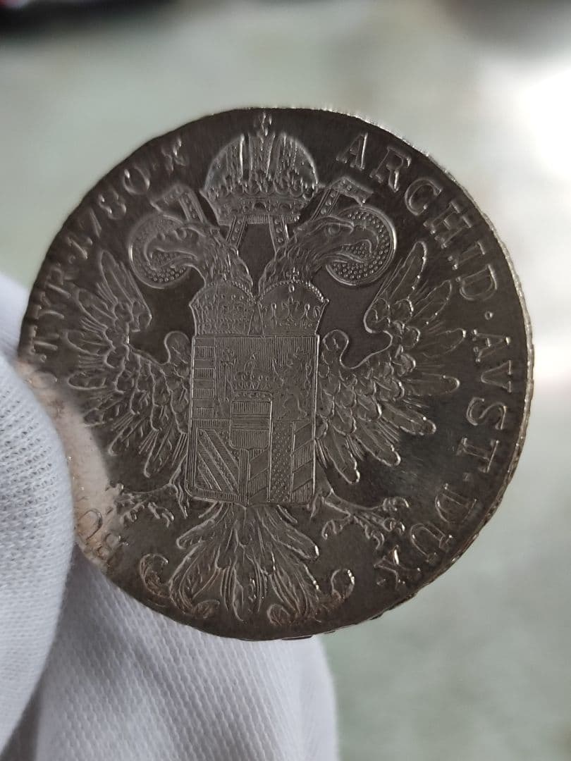 1780年　オーストリア　マリアテレジア　ターラー銀貨　返品保証