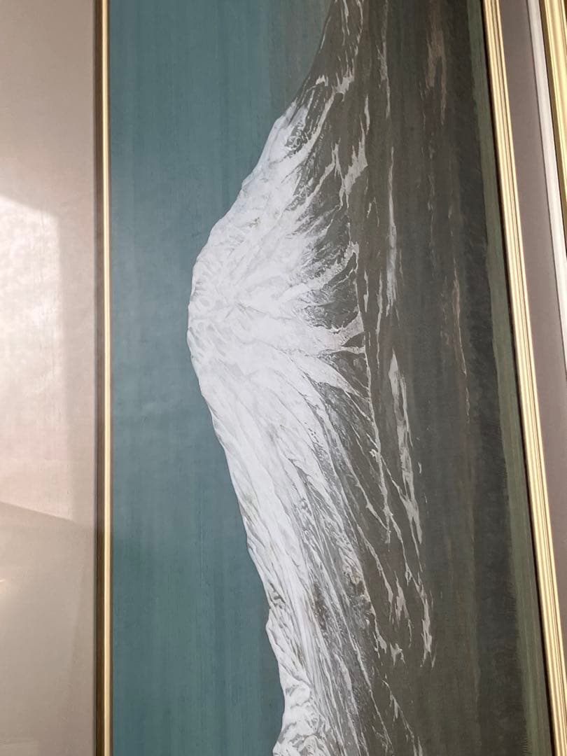 【額装絵画】宮西東洋雄　『待春大山』　額縁付　タペストリー　大型絵画