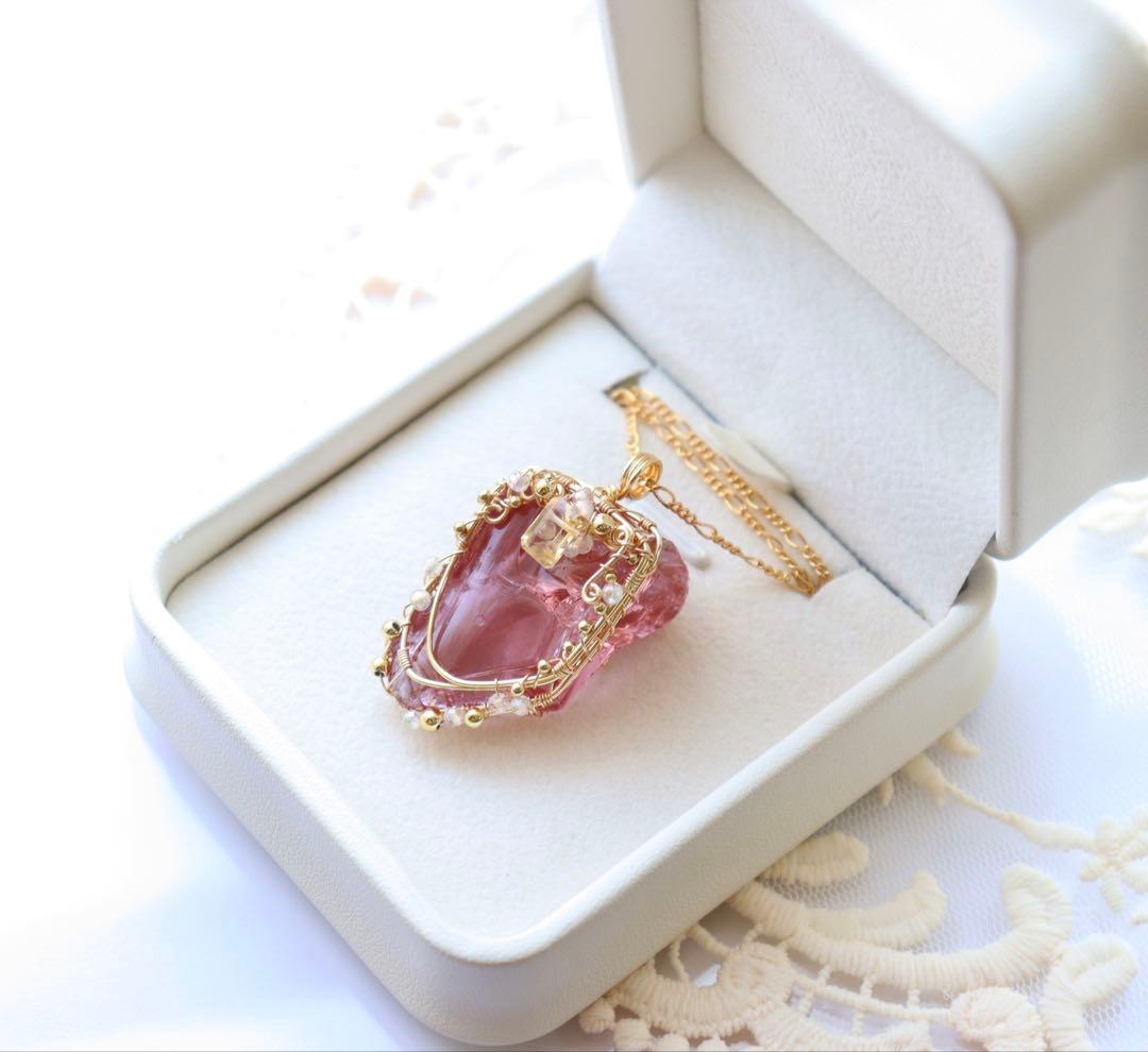 アンダラクリスタルのワイヤージュエリーネックレス⟡原石ヒーリングペンダント